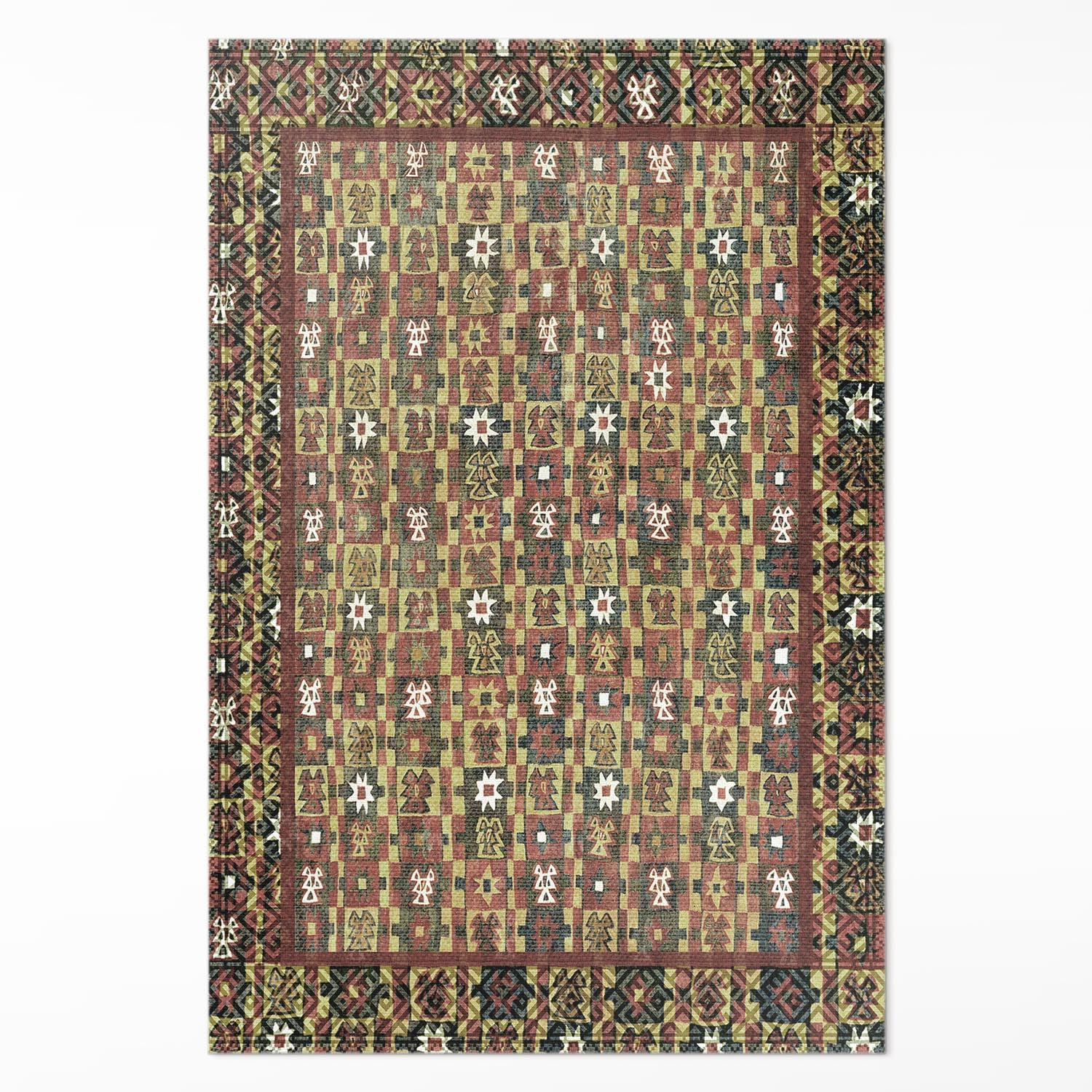 Tapis en vinyle 120x180 cm PVC multicolore rectangulaire pour salon et cuisine