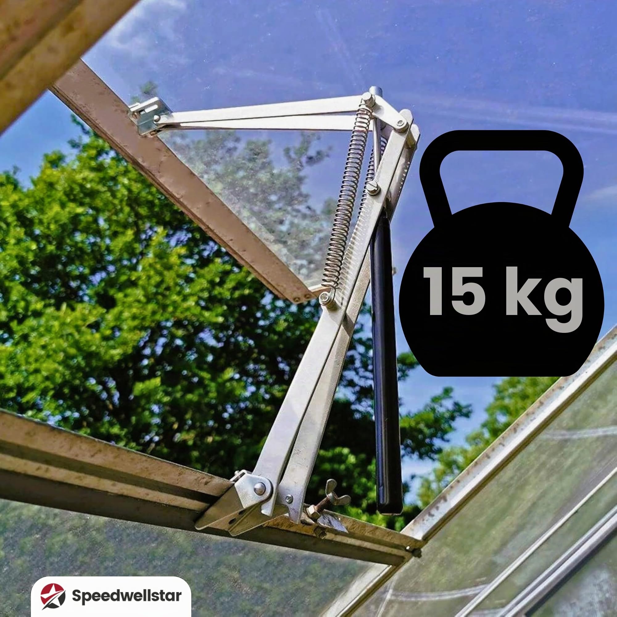 Ouvre Fenêtre Serre Automatique – 15 kg Double Ressort, Fonctionnement Solaire, Température Réglable, par Speedwellstar