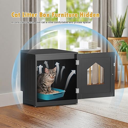 Miniatura 4 de Nova Microdermabrasion Caja de arena para gatos, caja de arena oculta para gatitos, muebles para interiores, caja para gatos, casa para gatos y mesa