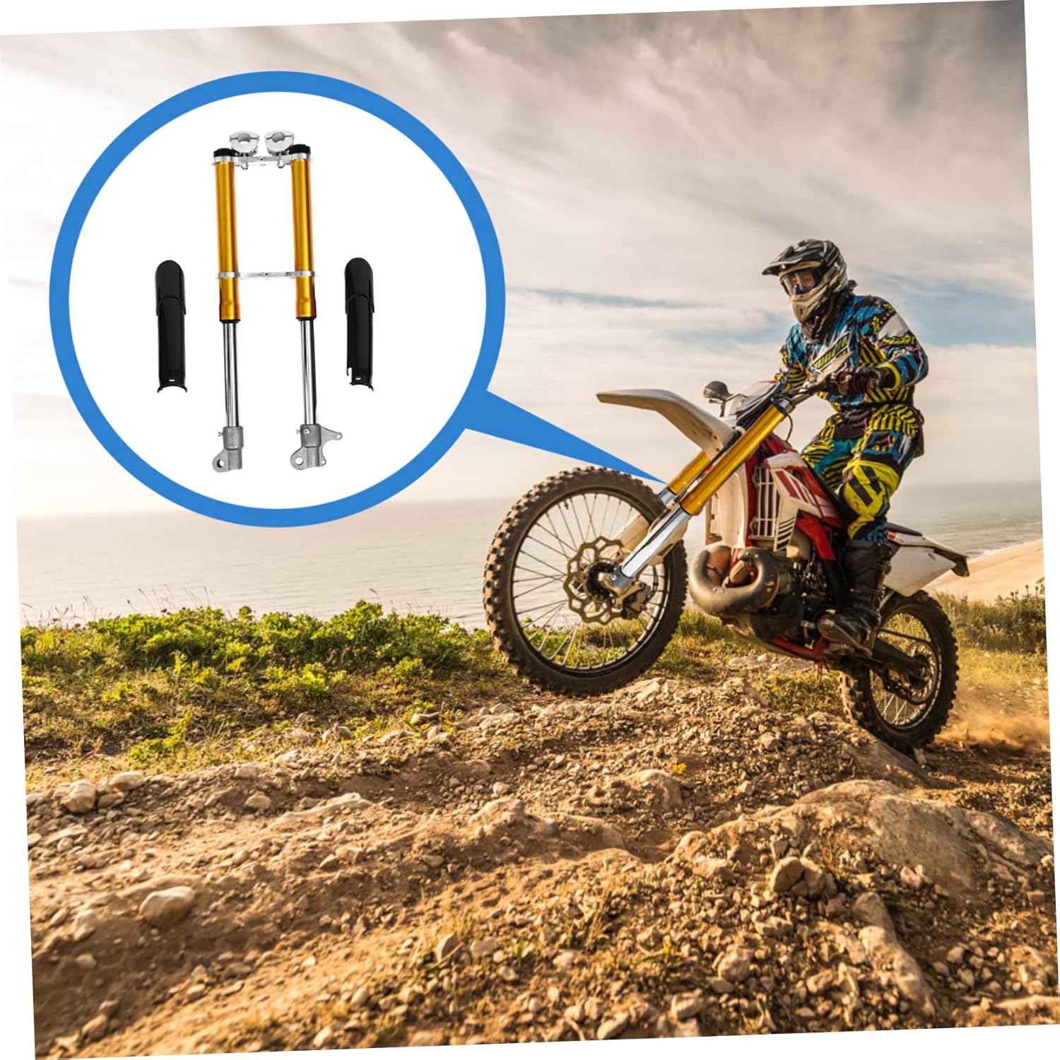 Luxshiny Front Fork for Mini Bike Shock Absorption Front Fork Dirt Bike Accessories Replacement