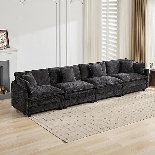 Miniatura 43 de Modernos y acogedores sofás seccionales para sala de estar, cómodos sofás seccionales verdes, sofá para sala de estar, sofás y sofás (negro,