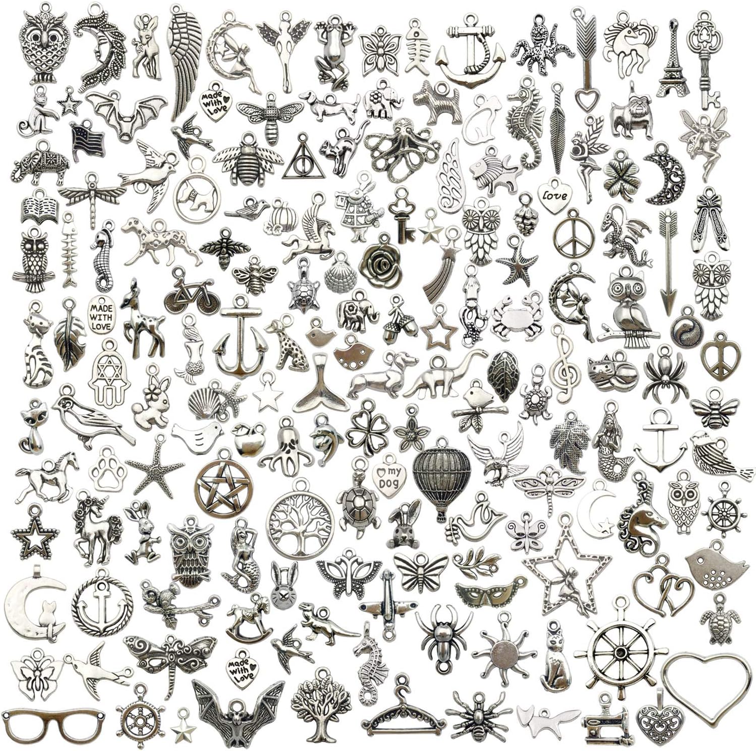 Jewelry Making Bead Mix Wholesale Lot Of 50 Tibetan Silver Mix - Foto 3