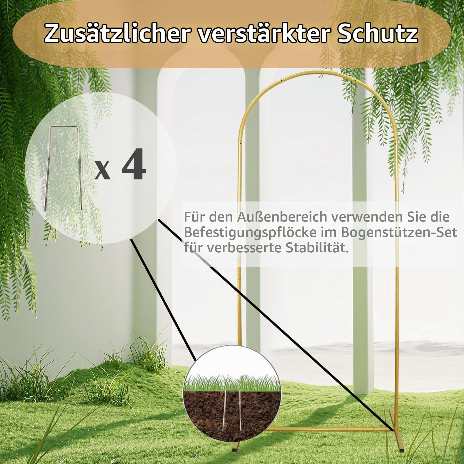 1,8 m Hochzeitsbogen Metall Ballonbogen Ständer für Party Deko | Hochzeit Bogen Hintergrund Rahmen für Hochzeit, Geburtstag, Graduierung, Jahrestag Studio Hintergrund Dekoration (0,8x1,8m)
