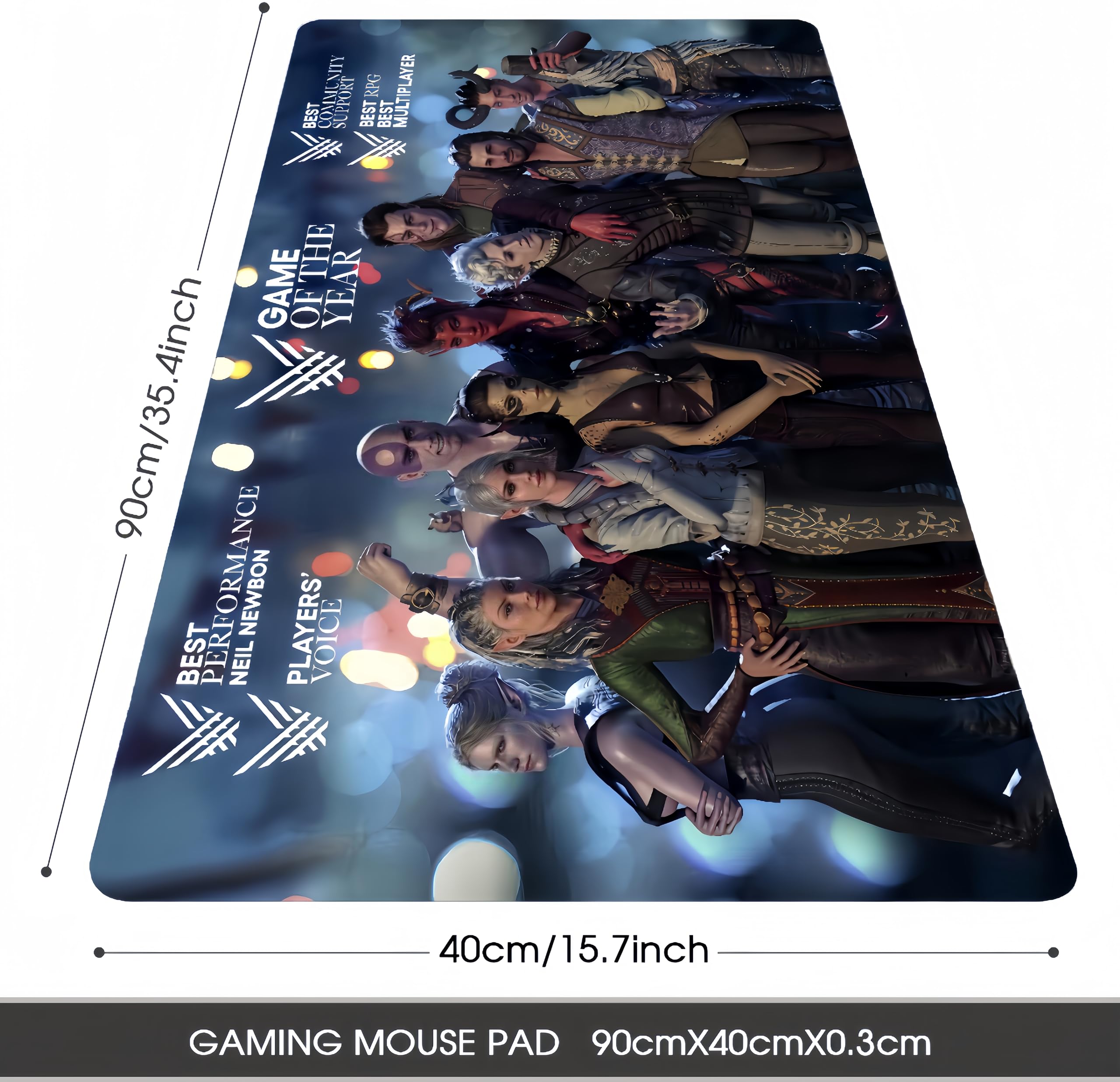 Odrys Baldur's Gate 3 muispad|Gaming muismat groot|XXL muismat 900x400|Kantoor bureau mat|Waterdicht - Anti slip|Astarion|Lae'zel|Karlach (35,4 x 15,7 x 0,1 inch