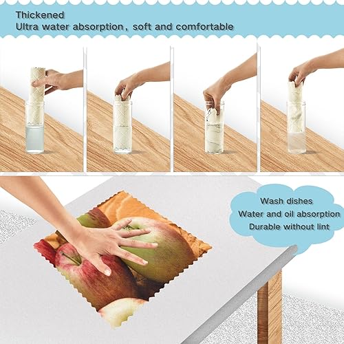 Miniatura 4 de VIGTRO Toallas de cocina de otoño con hojas de manzana, súper absorbentes, trapos de cocina de primera calidad para cocina, paños de limpieza