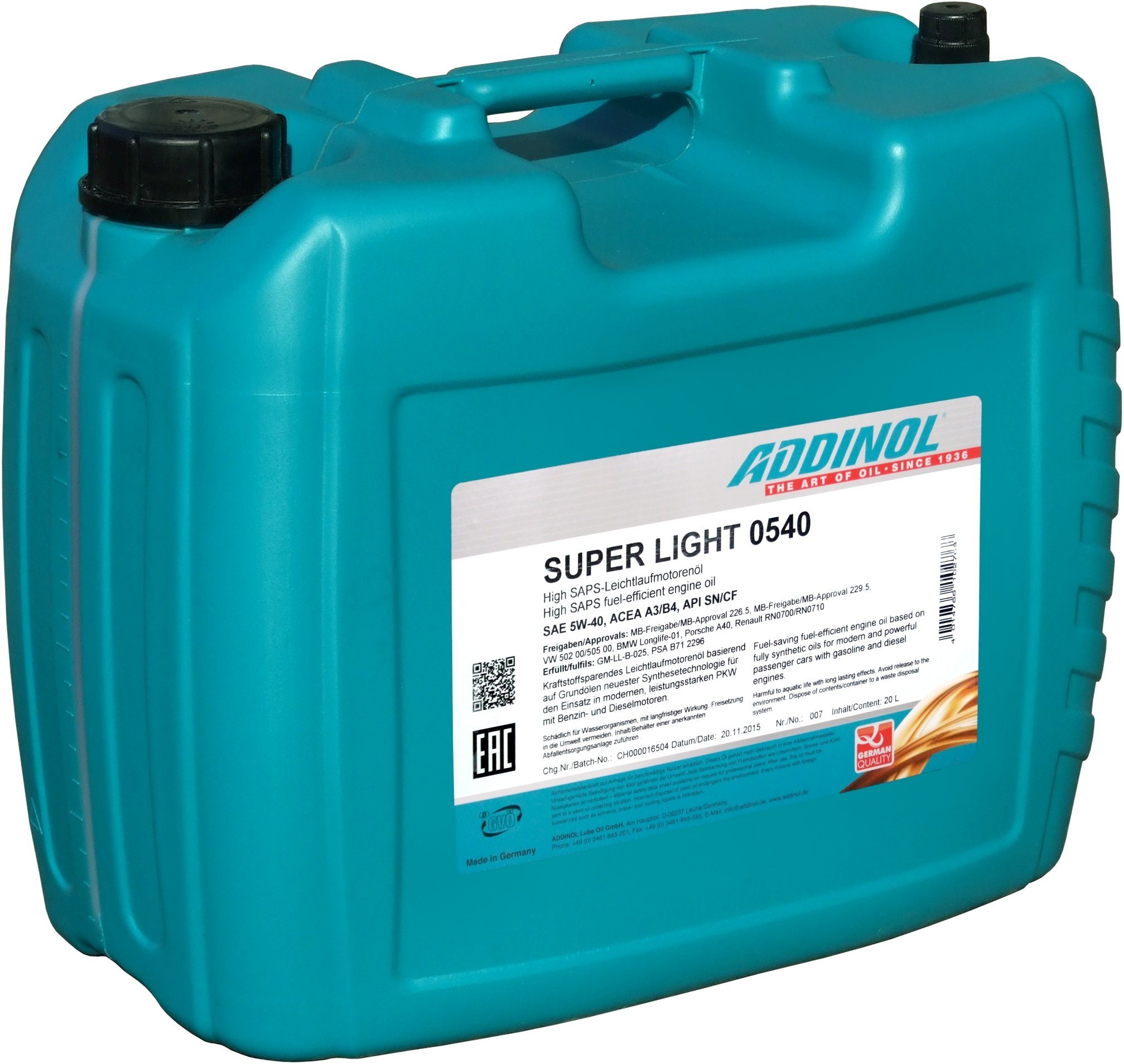 ADDINOL Super Light 0540 20 Liter
