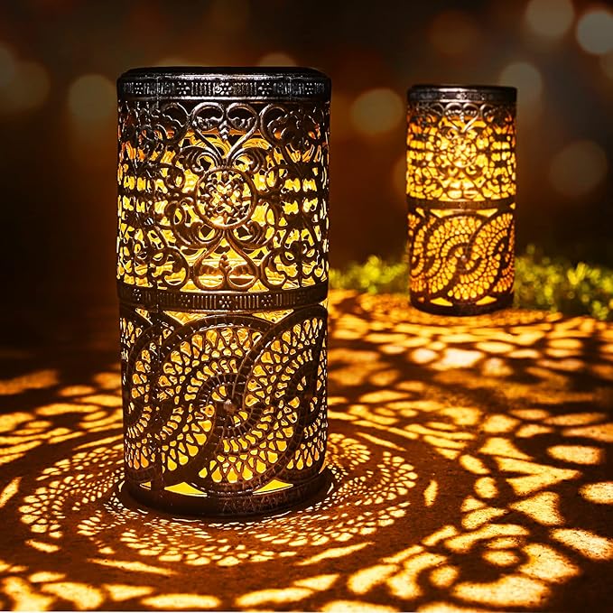 Ulmisfee Solar Lights Outdoor, Candlestick Lamps Set of 2