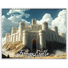 2027 Fantasy Castle Wall Calendar Standard 11x17, Classic Mid-Fold | Kaleidoscope Artisan, Holiday, Moon Phase, Week Number, Mini Reference Calendar, Wire Binding, 250gsm Thick Silk Paper
