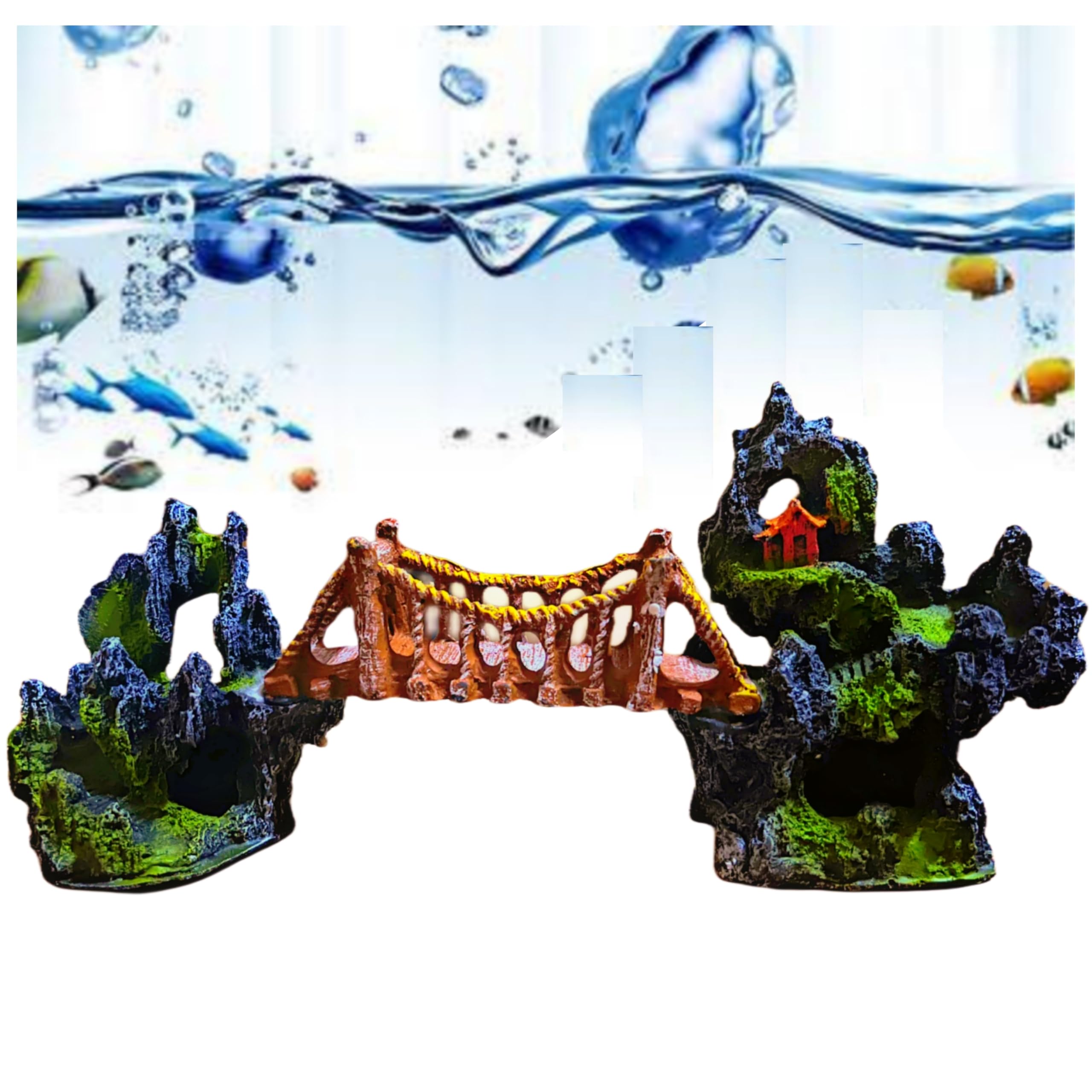 Mistletoe Natural-Looking Hanging Bridge Toy for Aquarium | Resin Material, Beautiful Scenery | Suitable for All Tanks (35cm x 8cm x 15cm) (B09BDF2VYB) Amazon Price History, Amazon Price Tracker