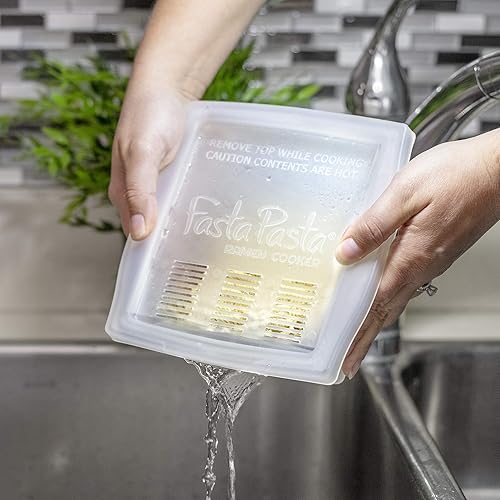 Miniatura 10 de La olla de ramen original Fasta para microondas con tapa y colador incorporado no más desorden esperando que hierva agua o fideos pegajosos pasta Al