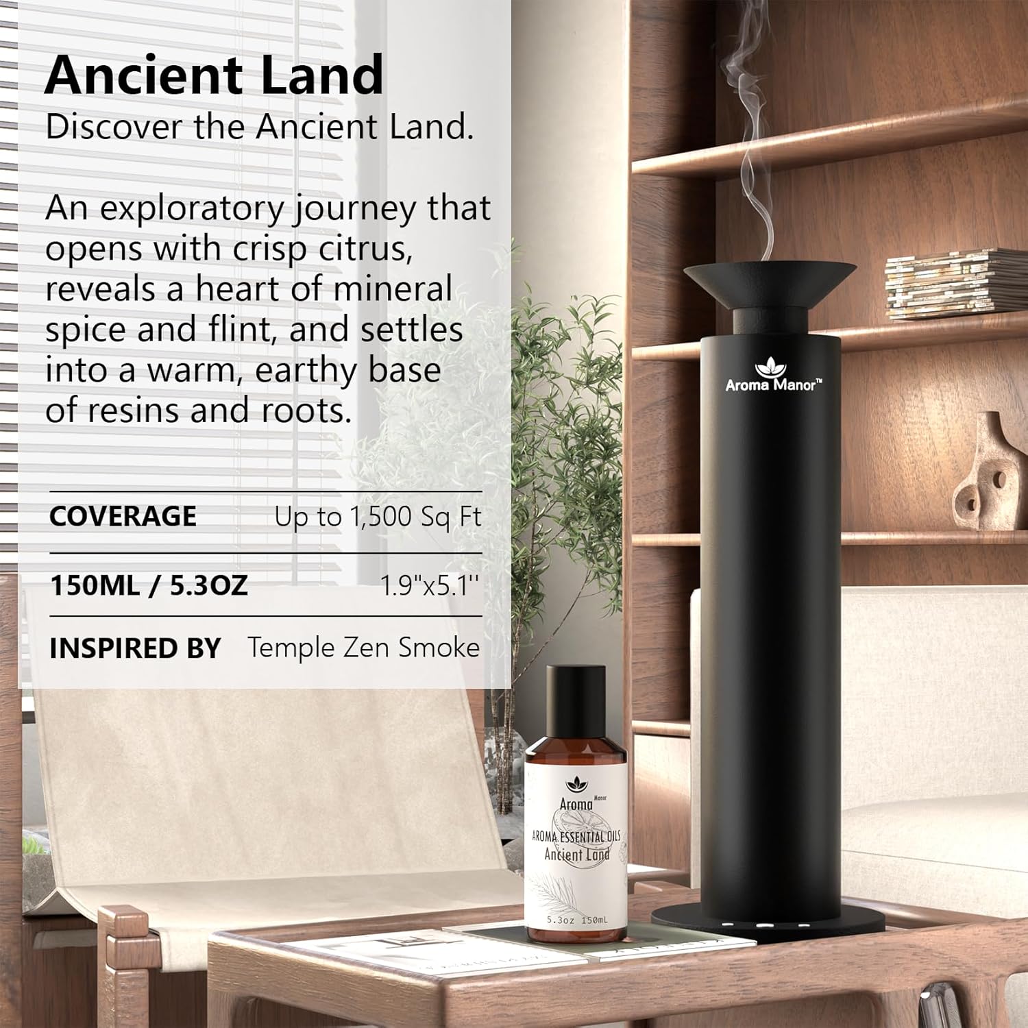 Scent Essential Oils for Diffusers for Home: Ancient Land Hotel Luxury Scents Fragrance Oil - Aroma Oil with Notes of Grapefruit, Geranium and Cedarwood Essential Oil -150 mL Scented Oils for Diffuser - Image 2