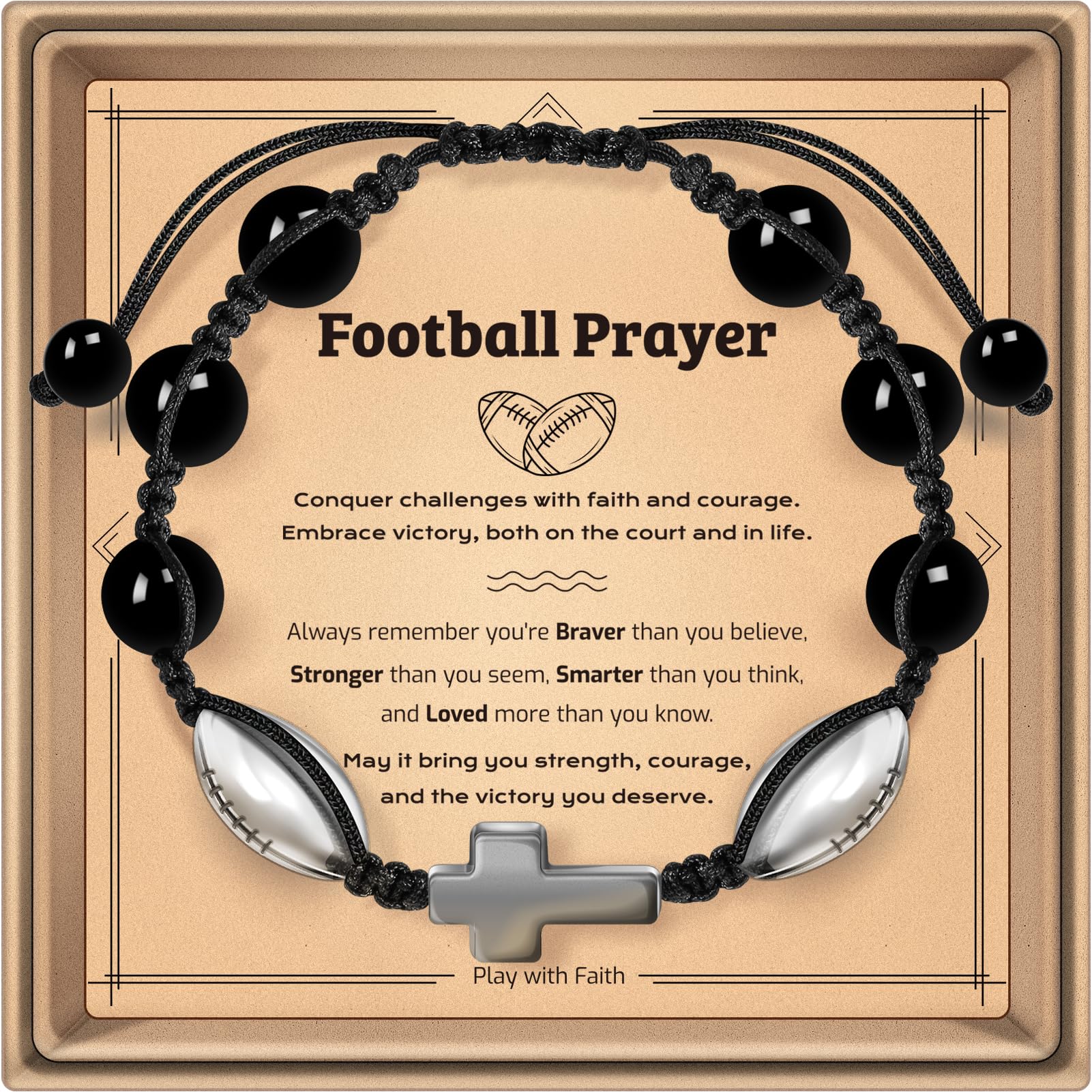 ZOKCC Baseball Soccer Volleyball Basketball Football Bracelet Gifts Stainless Steel Cross Bracelets Gifts for Son, Grandson, Nephew, Brother, Daughter