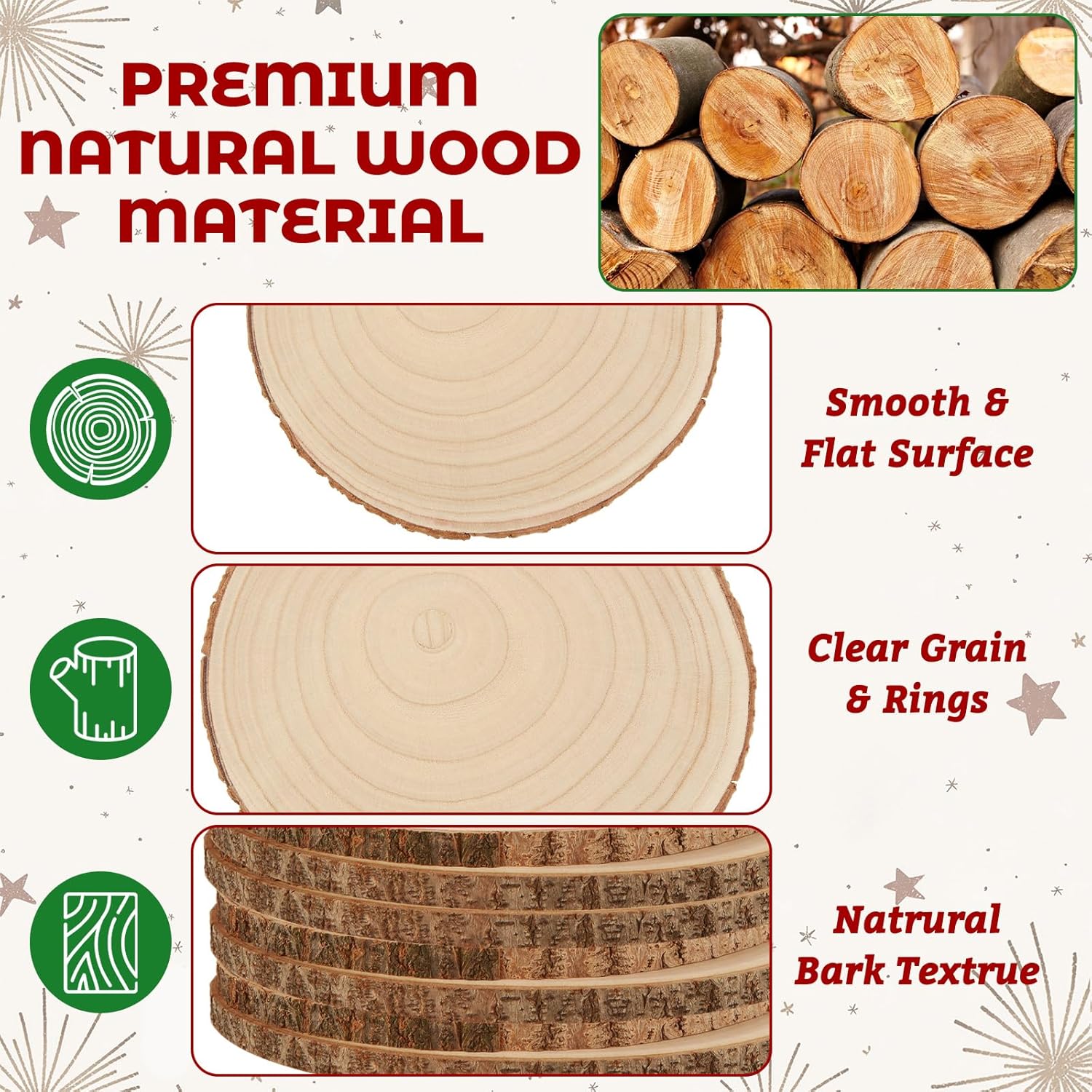 8 Pack 10-12 Inch Large Wood Slices for Centerpieces, Wood Rounds for Tables Decor, Wood Centerpieces for Tables, Rustic Wood Circles for DIY Crafts and Wedding Decor