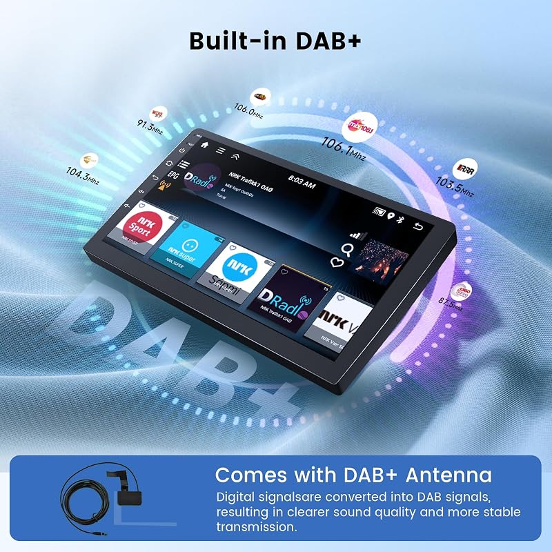 Podofo 9" Érintőképernyős DAB+ Autórádió Peugeot 308/408 (2007-2015) - 2G+64G Vezeték Nélküli CarPlay, Android, GPS, WiFi, Kormányvezérlés, 
