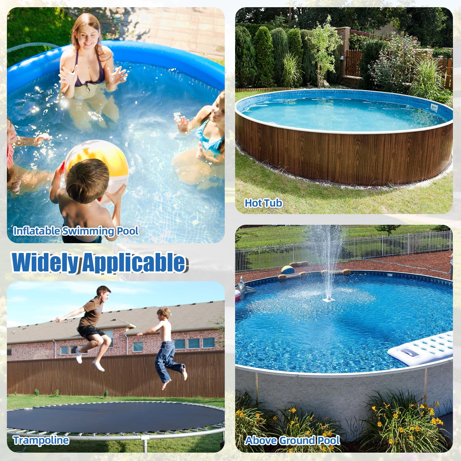 Bâche de piscine ronde Ø 366, 420D - Pour l'été et l'hiver - Pour piscine de 320 à 360 cm de diamètre - Étanche - Protection UV - Avec cordon de serrage et ancrages au sol - Pour piscines