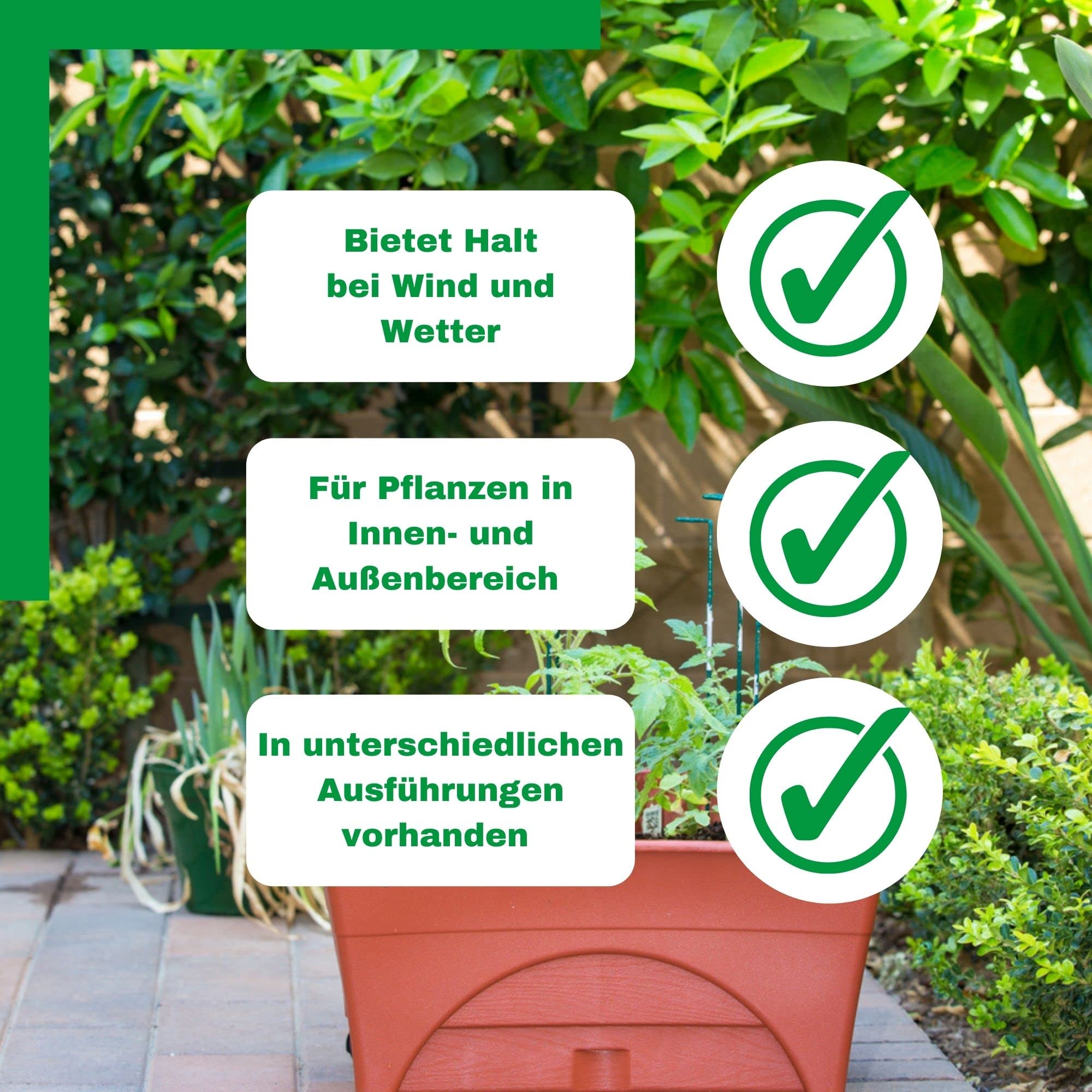 Lot De 5 Supports Pour Arbustes Novatool - Hauteur 100cm, Semi-circulaire, Vert, Pour Plantes Grimpantes