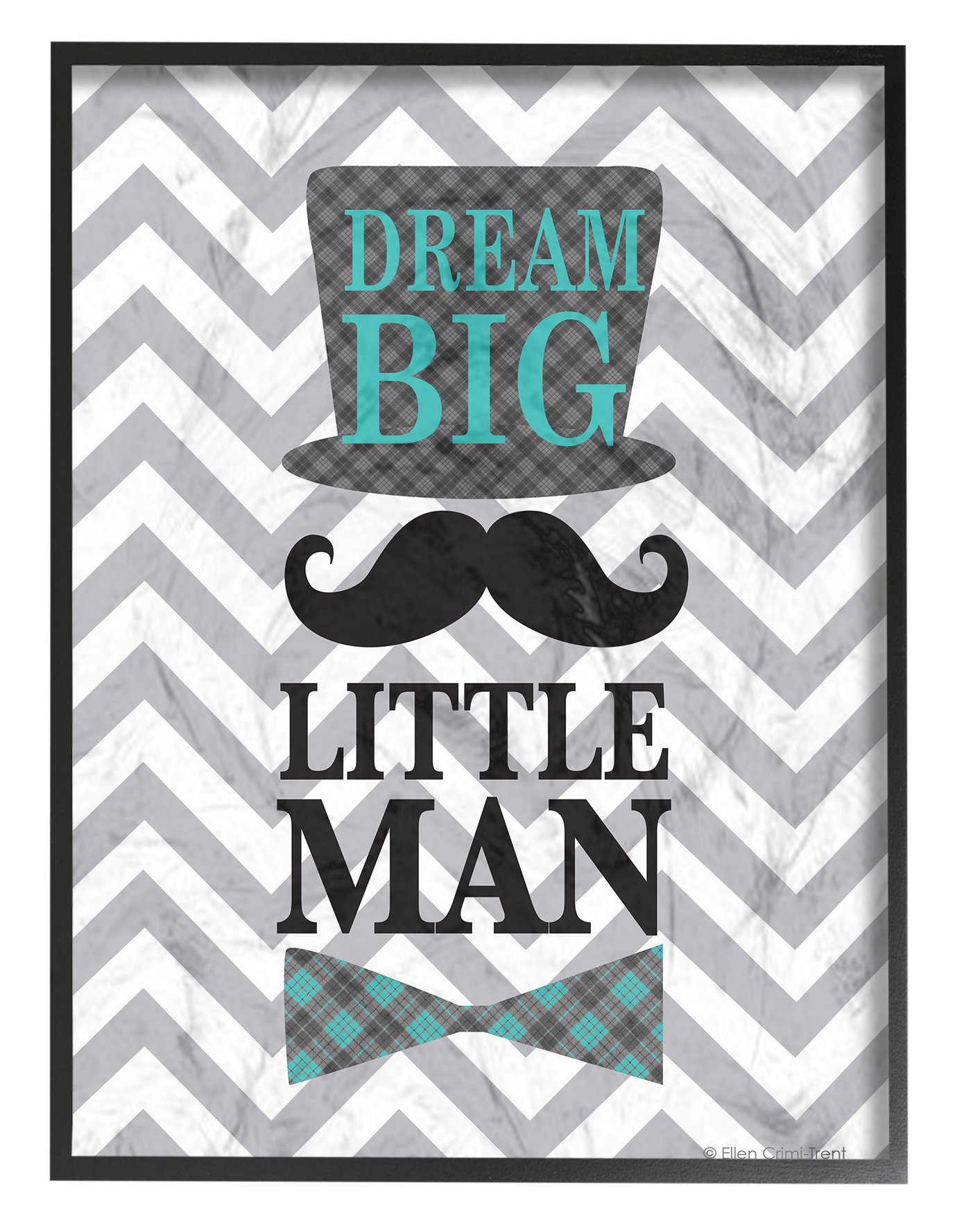 The Kids Room by Stupell Big Dreams Lil Man Chevron Framed Giclee Texturized Art