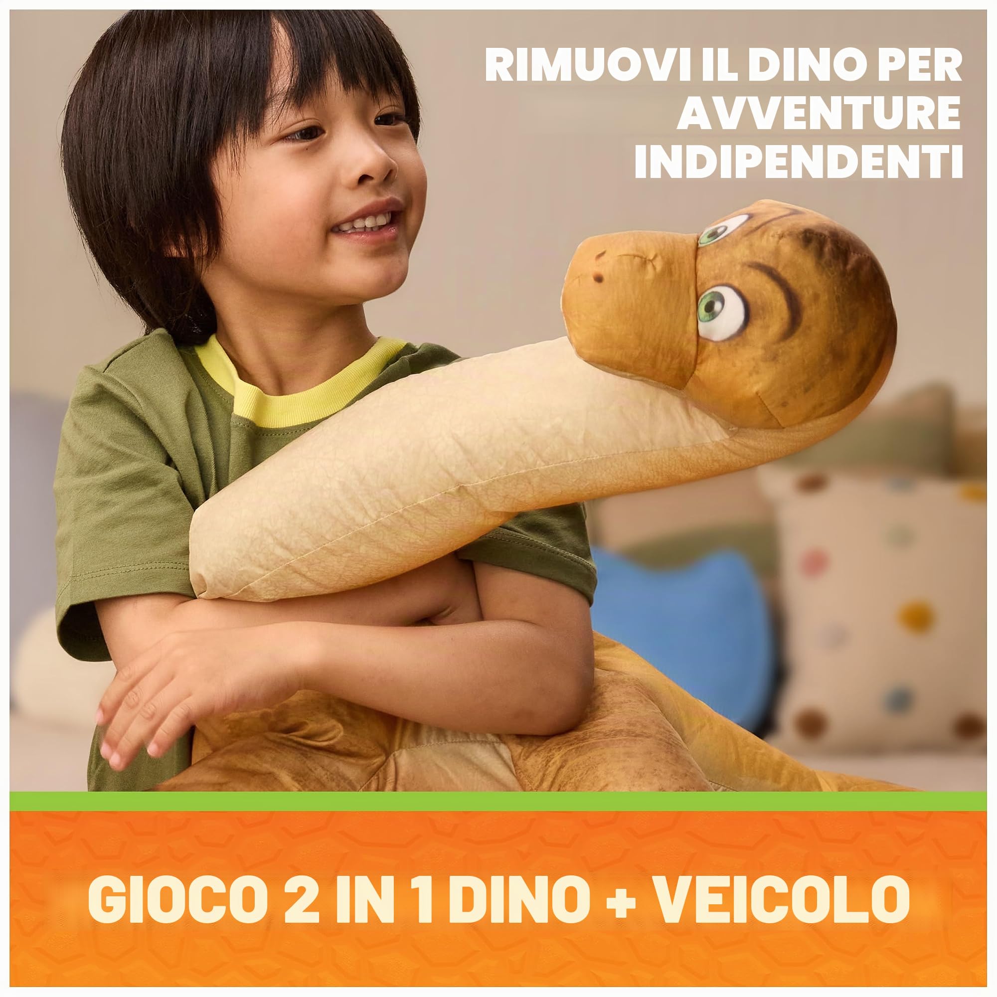 Paw Patrol: The Dino Movie, Megasaurus Dino veicolo con dinosauro giocattolo gonfiabile da 76,2 cm e personaggio Rocky, giocattoli per bambine e bambini in età prescolare dai 3 anni in su