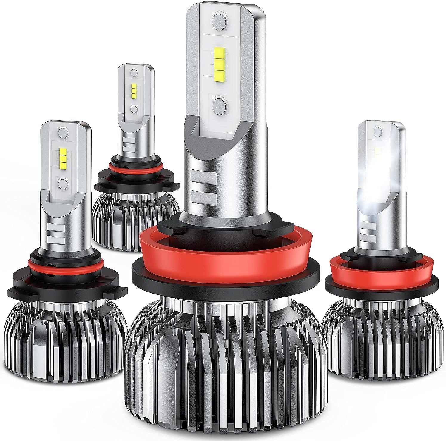 LUMIVIT H11/H9/H8 LED Headlight Bulbs HS3/9005 LED Headlight Bulbs Combo Pack of 4