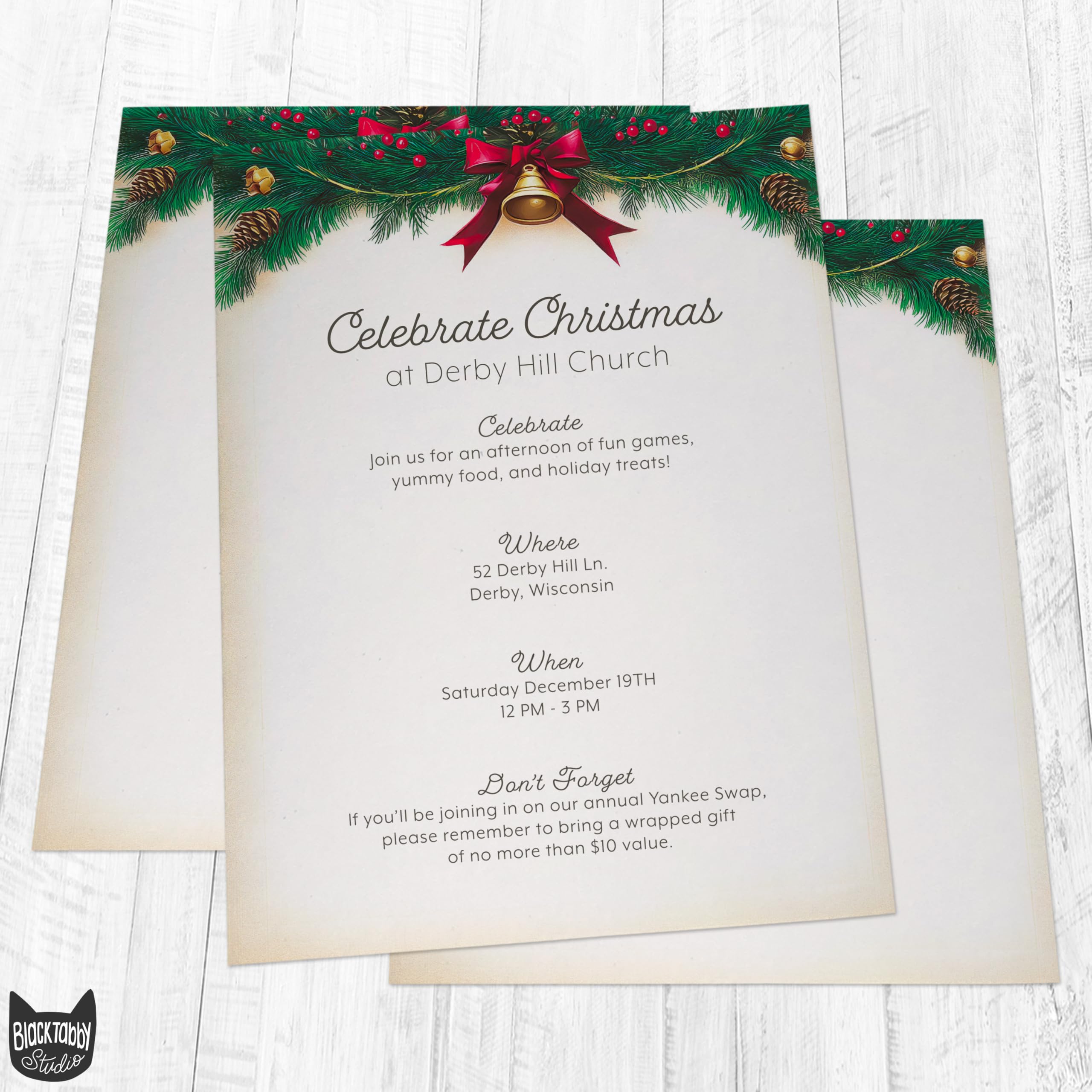 Papel de papelería de Navidad con diseño de campana antigua, 8.5 x 11-60 hojas, papel de carta navideña
