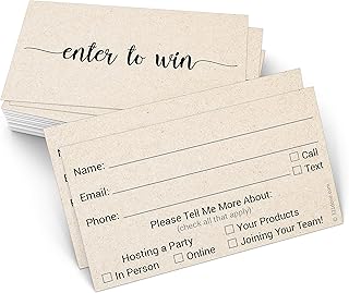 321Done Direct Sales Raffle Tickets (Set of 50) 3.5" x 2", Enter to Win Tickets Lead Sheet, Entry Form Name, Phone, Email for Network Marketing MLM Host Party, Kraft Tan