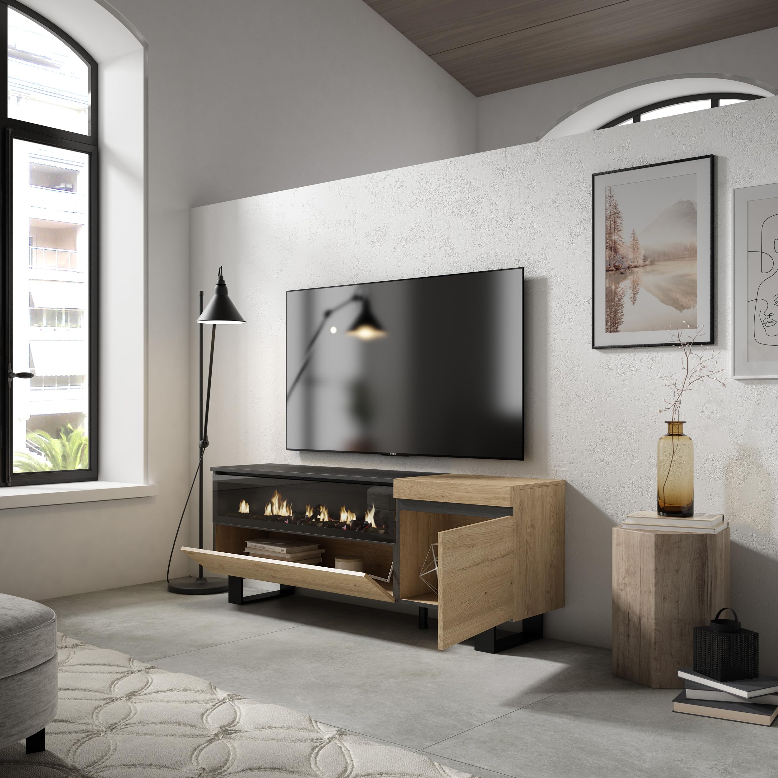 Kauf Unique TV-Schrank, Lowboard, 200x57x35cm, Für TV-Geräte bis zu 80, Elektro