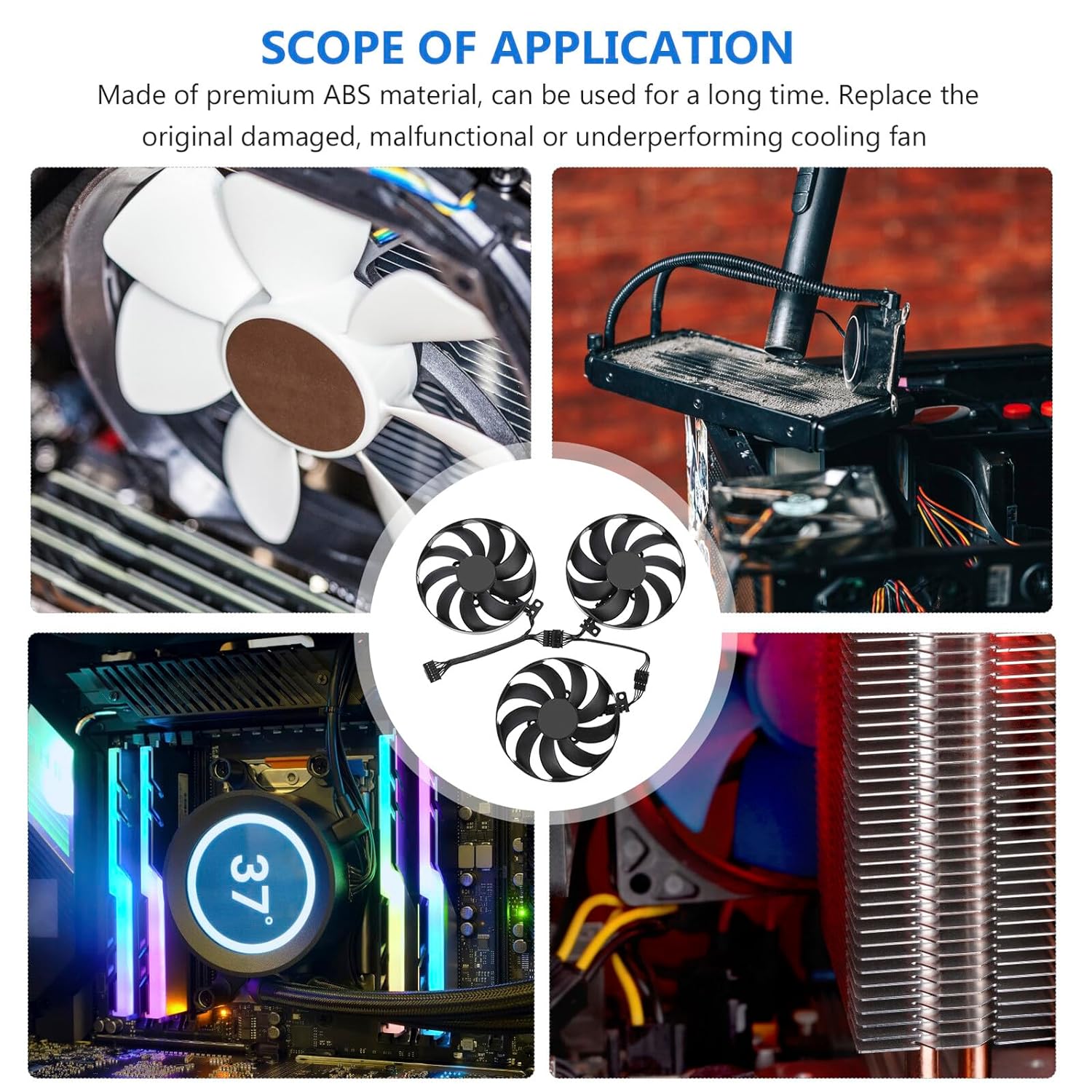 GPU Cooling Fan Replacement for High-Performance Ti Tuf OC Radiator Cooler Fan for Graphics Cards Quiet GPU Cooling Device