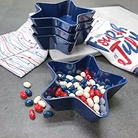 Vista 2 de UP UPware - Tazones de postre patrióticos en forma de estrella, cuenco pequeño de melamina para postre, aperitivos, helado, nueces o frutas, azul