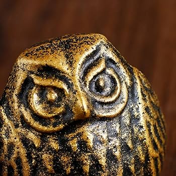 Amazon | Eeeza 筆置き 文鎮 鋳鉄文鎮 フクロウ 不苦労 梟 置物