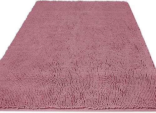 Miniatura 57 de Yeaban Alfombras de baño gris oscuro – Gruesas alfombras de baño de chenilla | Alfombras de baño absorbentes y lavables antideslizantes, alfombras