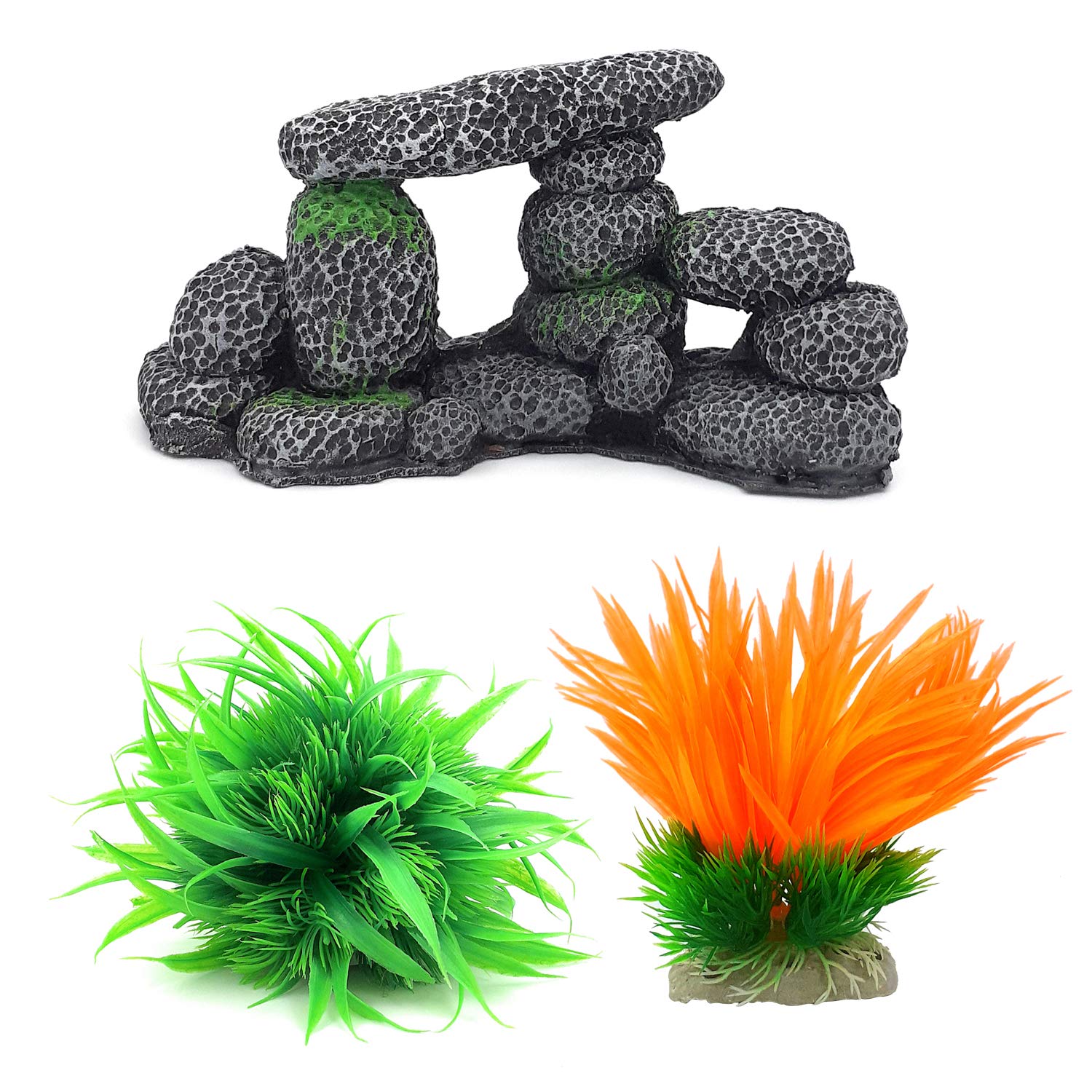 VENUS AQUA Fish Aquarium Ornamental Decoration Combo of Fiber Toy and Plastic Plants (Green-Orange Combo 3 PCS) (B08NXK6GQ8) Amazon Price History, Amazon Price Tracker