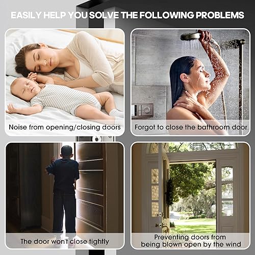 Miniatura 7 de Cierrapuertas de doble resorte cierre automático de puerta, puerta de tensión ajustable y fácil de instalar para cierre automático, perfecto para