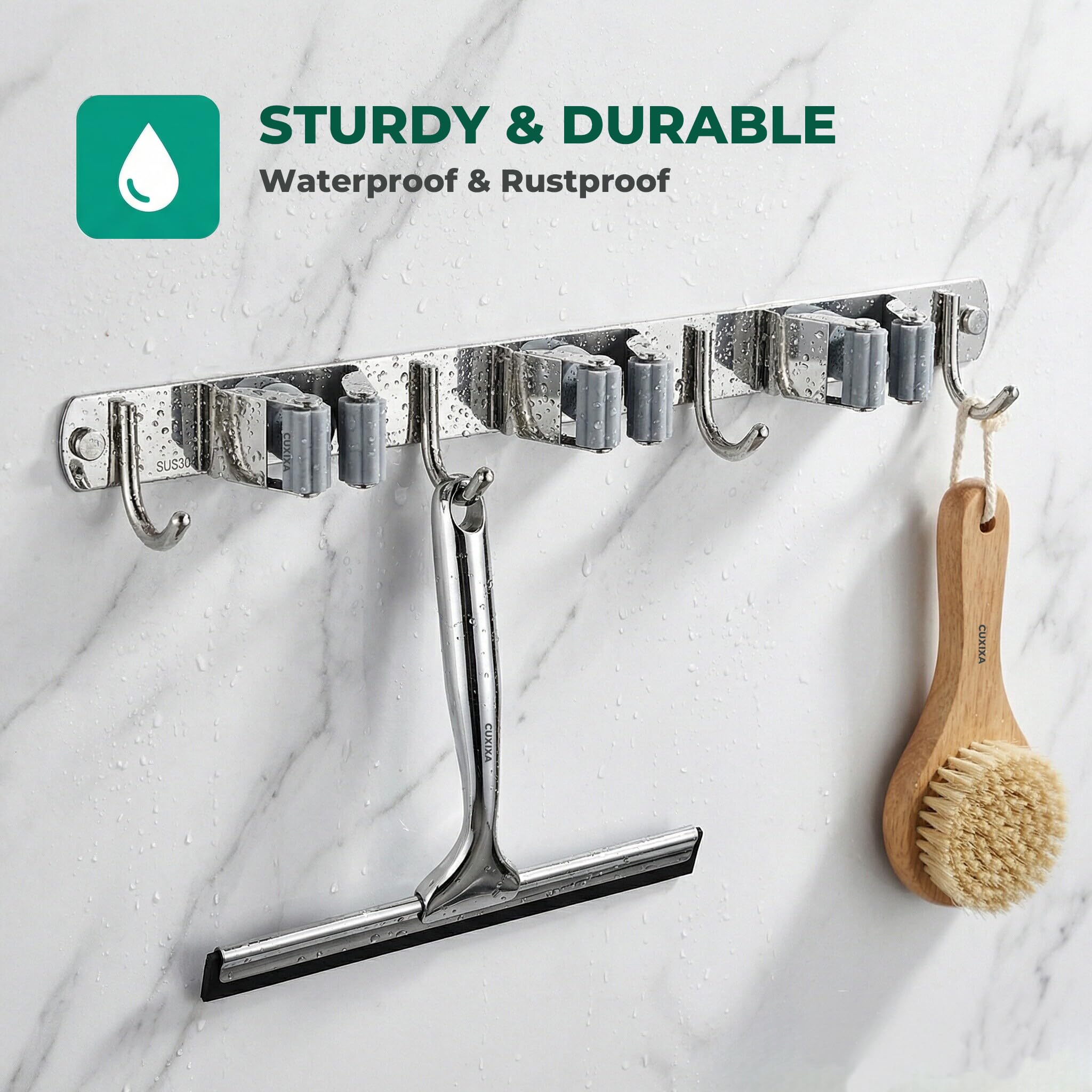 CUXIXA Mop & Broom Wall Mount - Organize Your Space -5