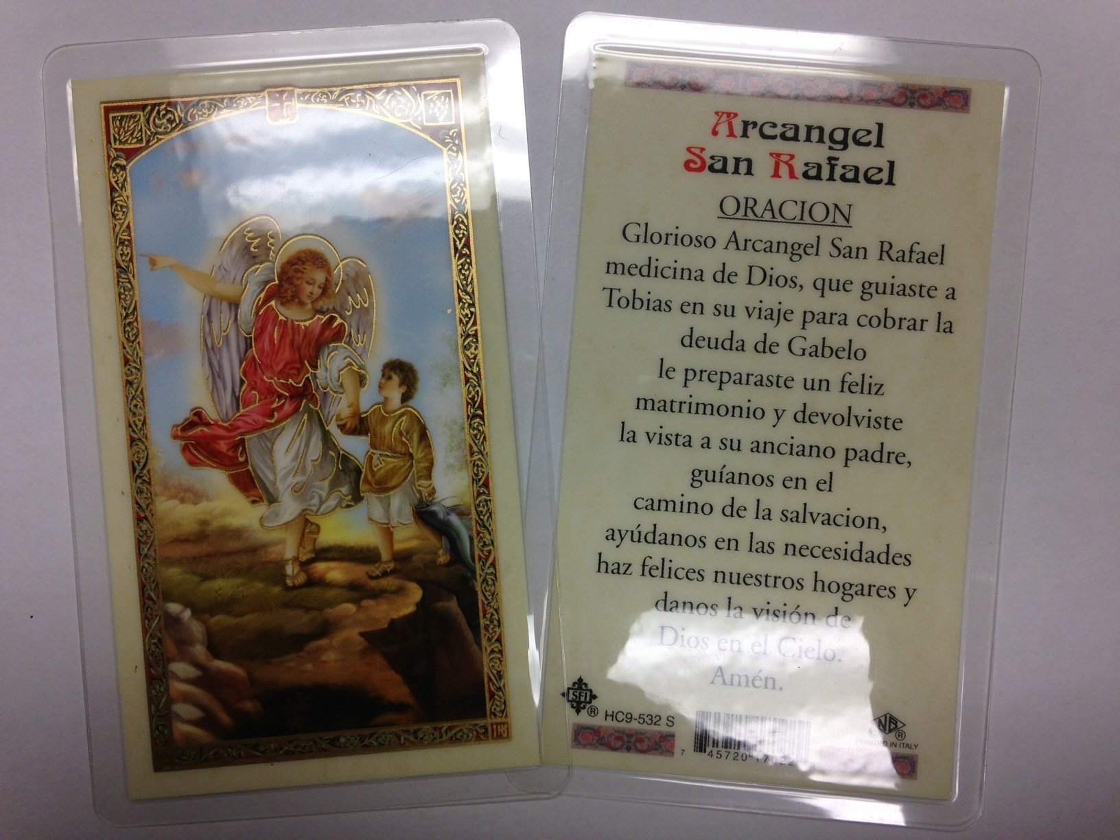 Amazon.com : Holy Prayer Cards For the Prayer to The Archangel Raphael in  Spanish : Office Products