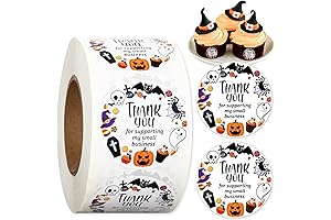 Whaline Halloween Round Stickers Premium Quality 600Pcs Halloween Stickers Roll Thank You...