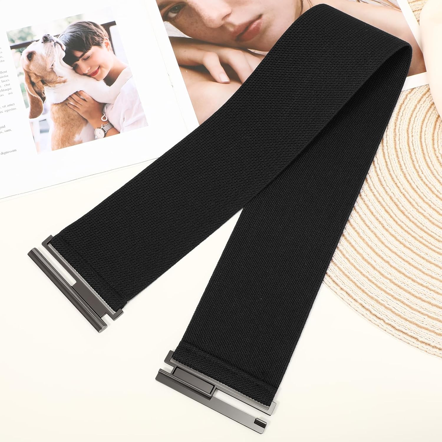 SANSTHS Women Wide Elastic Belts for Dresses Corset Waist Belts Ladies Cinch Belts Thick Stretchy Waistband - Image 2