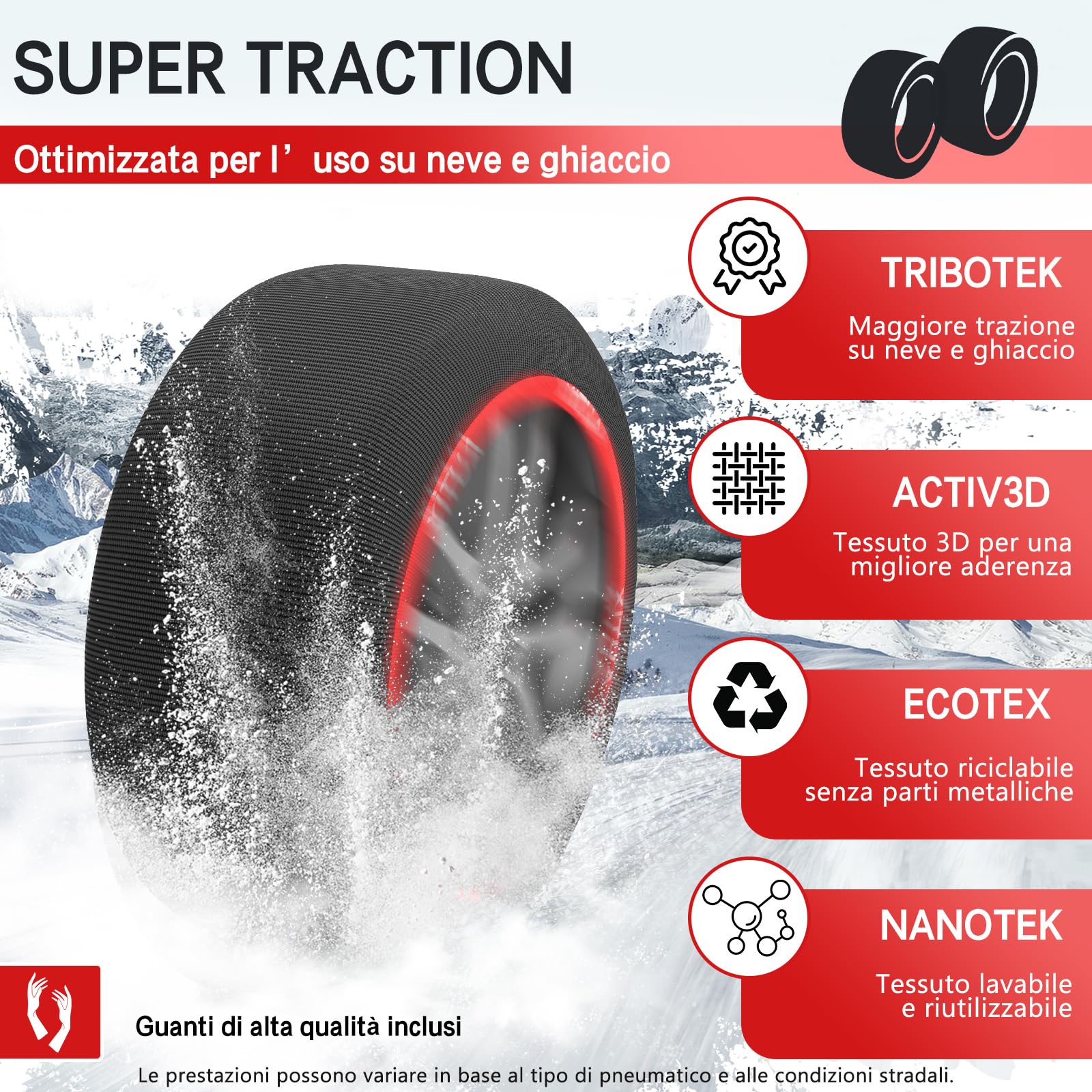 Sneeuwsokken Star Gripper Goodyear - Goedgekeurd In Italië, EN 16662-1:2020, Voor Auto's, Maat XS, Set Van 2 Snow Chains