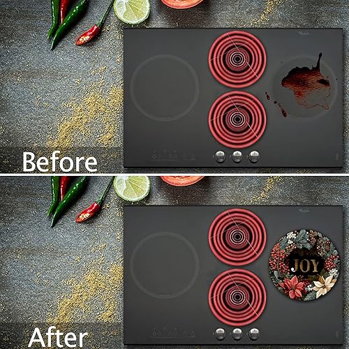 Miniatura 64 de 4 fundas redondas para quemador de estufa de Halloween, cubiertas de quemador eléctrico de calabaza de otoño, 8 y 10 pulgadas, cubierta para Obras