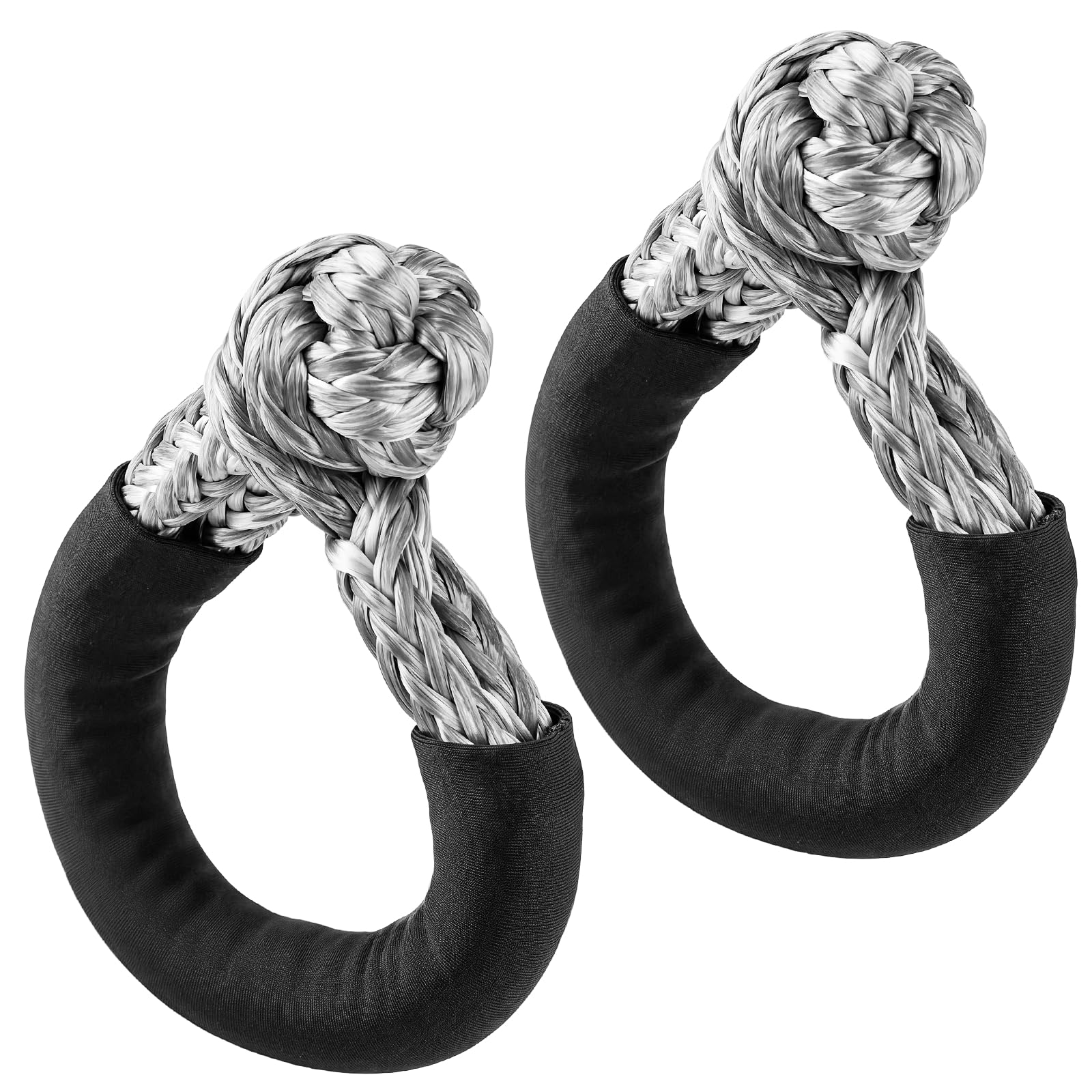 Photo 1 of 2PCS 1/2 Inch x 22 Inch Soft Shackles, Synthetic Soft Shackle, Gray Soft Shackle, Road Recovery Rope Recovery Offroad Tow Shackles for Most Cars, 37,478lbs Breaking Strength