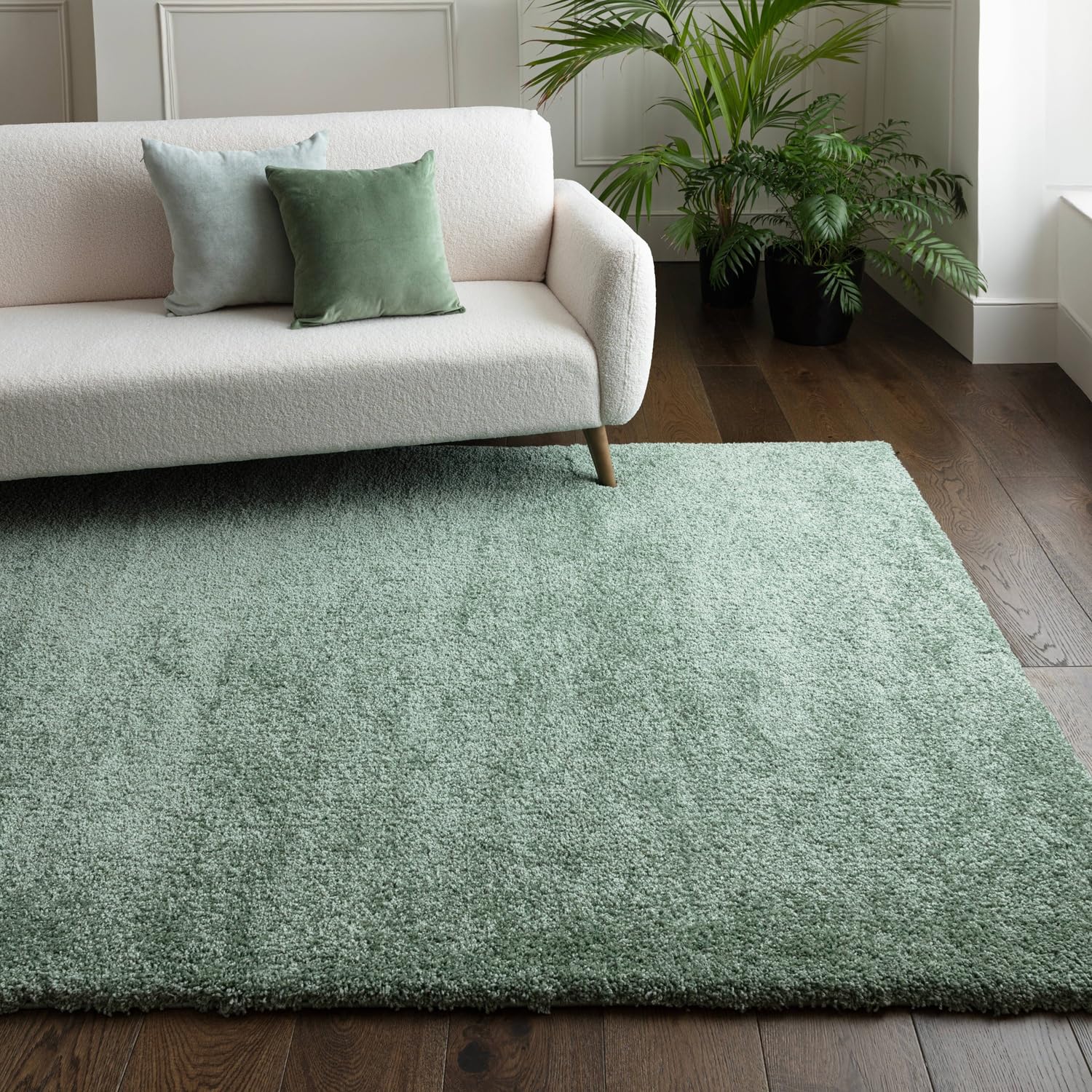 Lord of Rugs Modern Shaggy Rug Ultra Soft, Cozy, Plush, Densely Woven High Pile Carpet for Living Room & Bedroom Area Rug Sage Green, Medium 120 x 170 cm (4'x5'6")