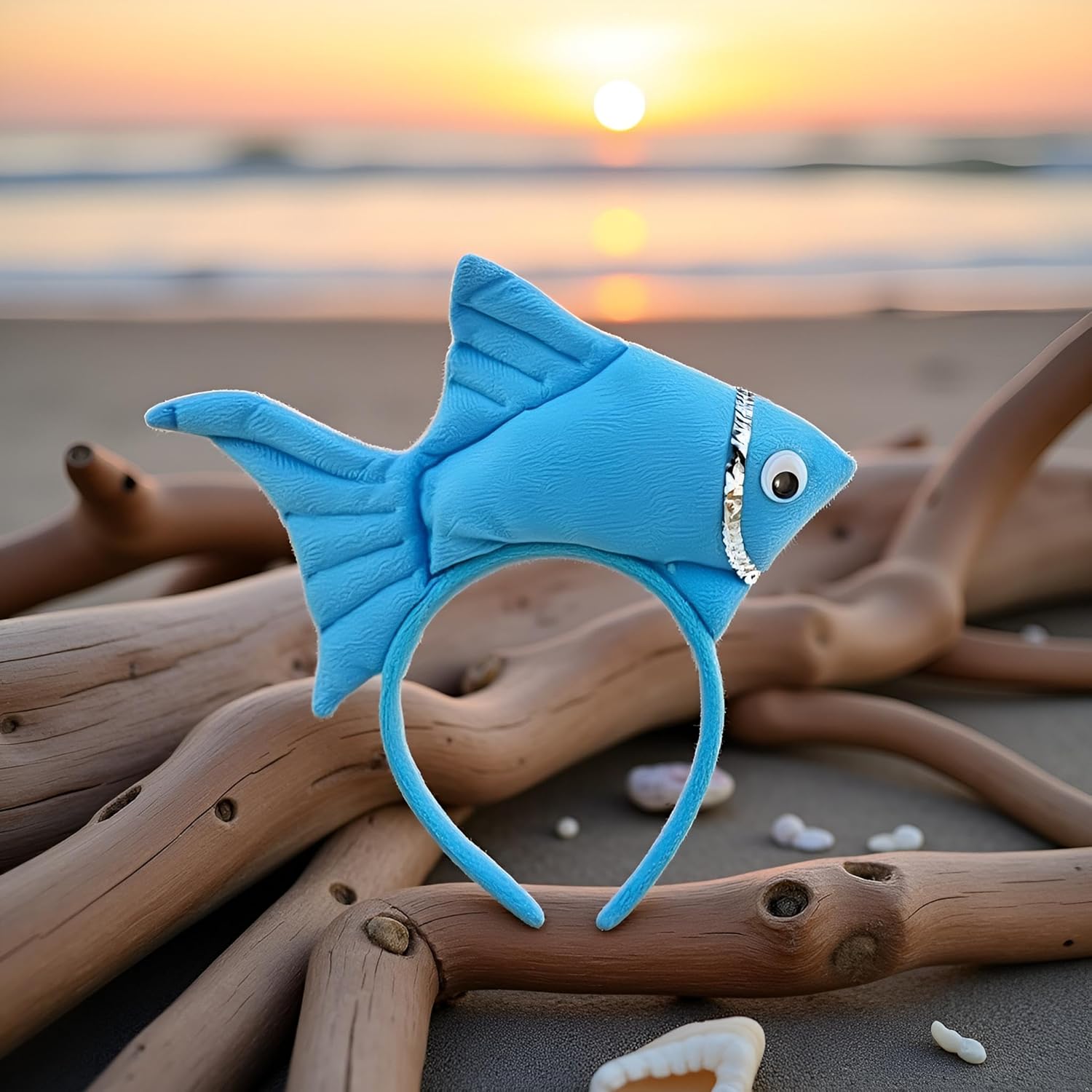 Fish Goldfish Marine Life Sea Animal Costume Headband Accessories for Halloween Dress Up, Women's Headbands, Women's Fashion Headbands,for Hair, Wide - Image 2