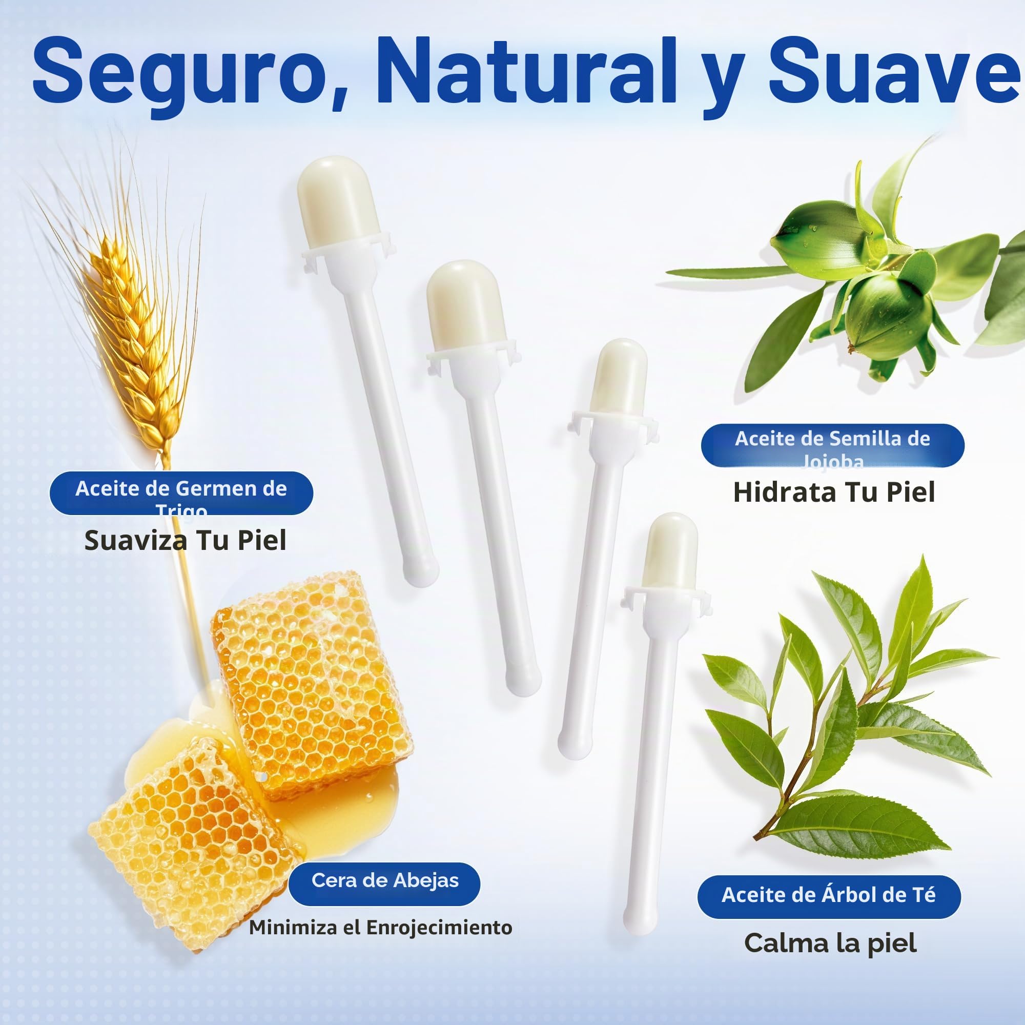 Kit de Cera para Depilación de Nariz y Orejas para Hombres y Mujeres, 16 Varillas Preenvasadas Indoloras con 2 Tamaños, Uso en Casa y Viaje, Rápido y Seguro Beauty7