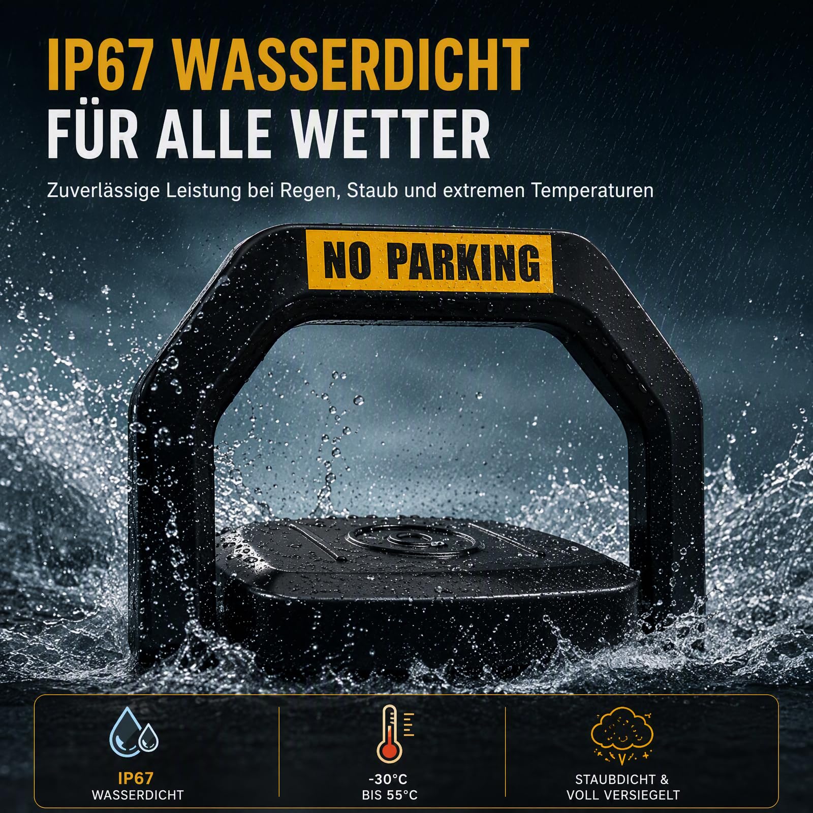 Parkplatzsperre mit Fernbedienung 6T Elektrisch 48 x 38 cm