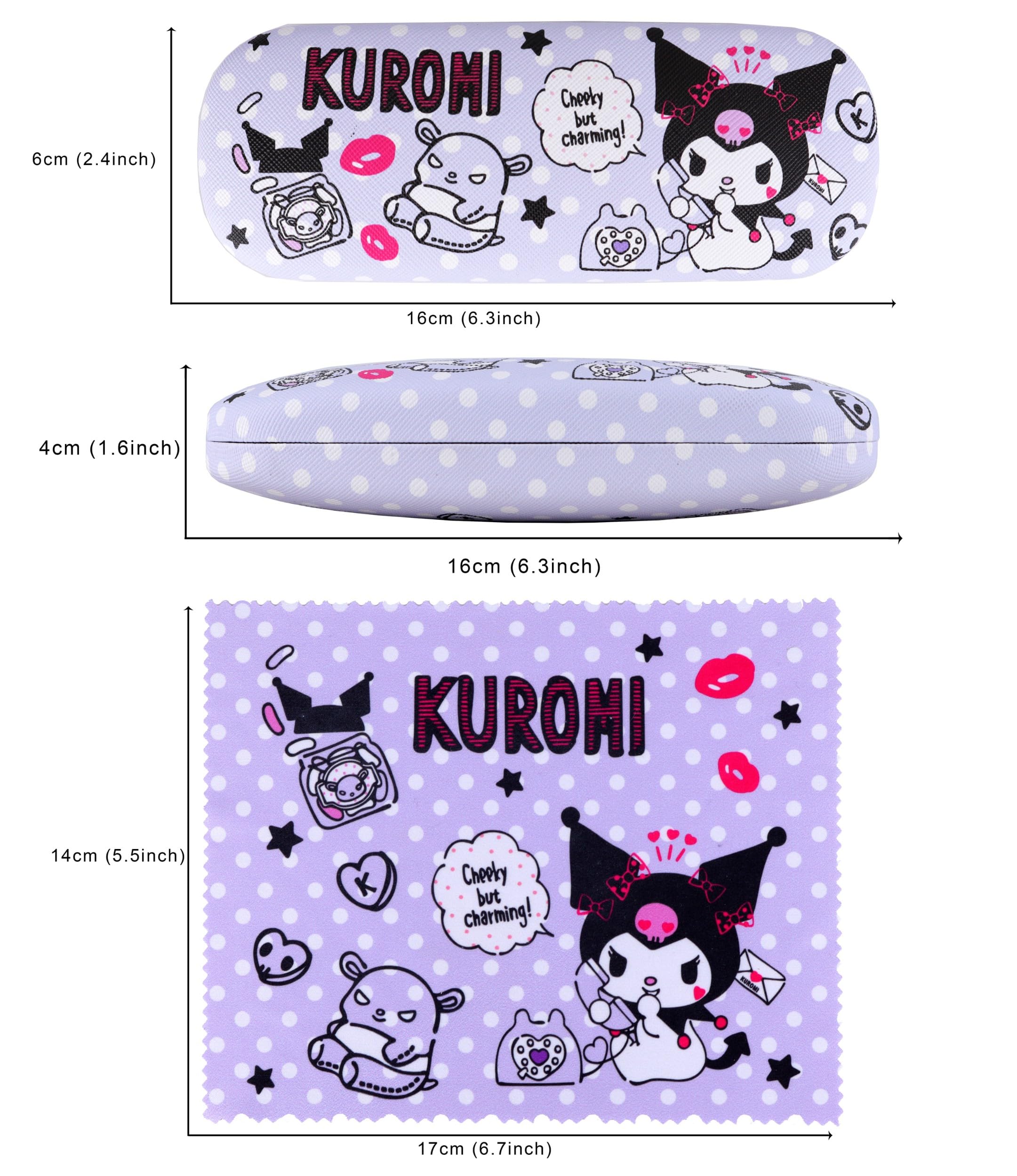 Roffatide Anime różowy kreskówka etui na okulary twarda obudowa na okulary z ściereczką do okularów przenośne ochronne pokrowiec na okulary dla chłopców dziewcząt