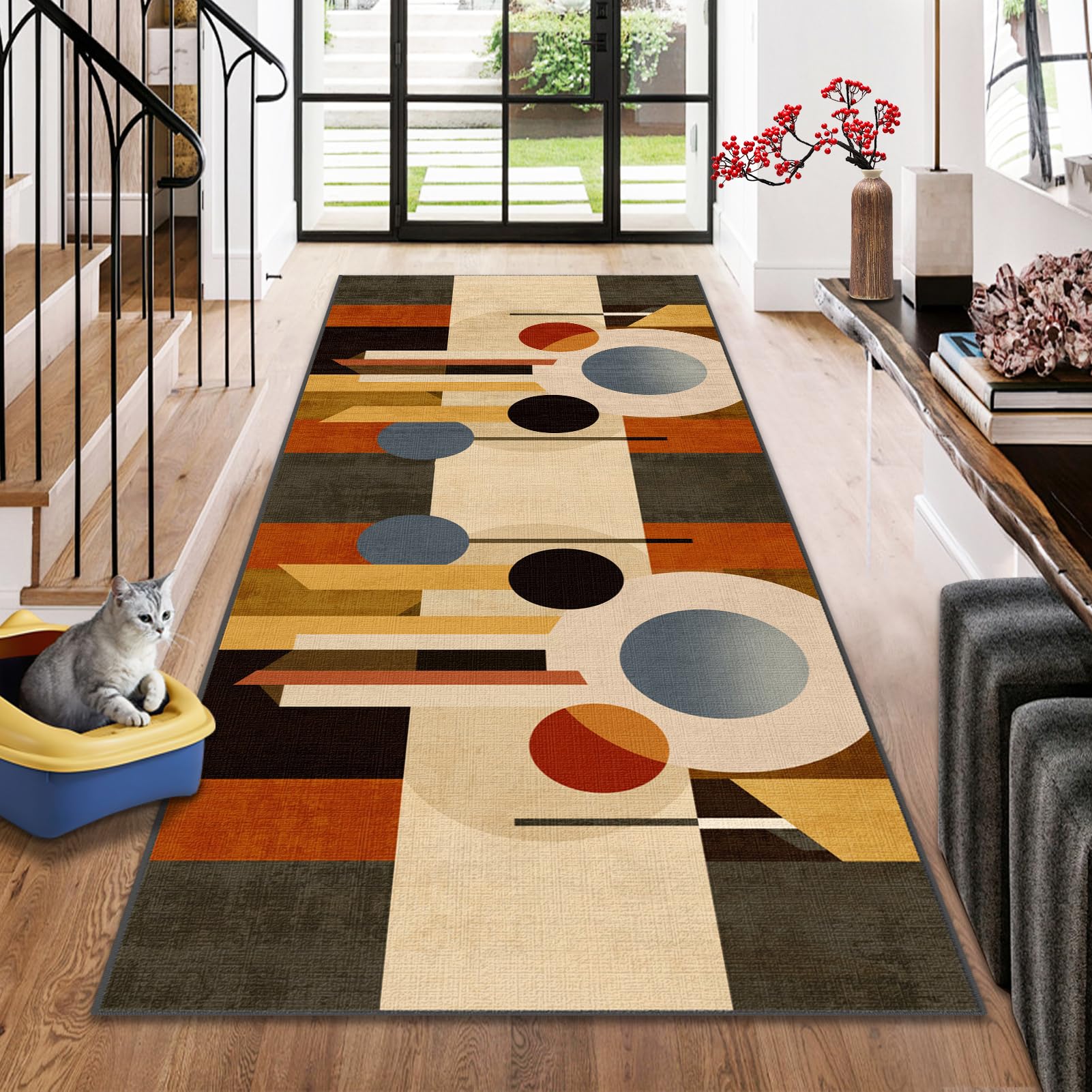 Tapis De Cuisine Devant Evier Tapis De Couloir Antidérapant Rectangle Lavable Tapis De Cuisine Long Moderne Classique Designs Tapis Sol Absorbant Tapis Sur Mesure Paillasson Au Mètre 80 x 150 cm