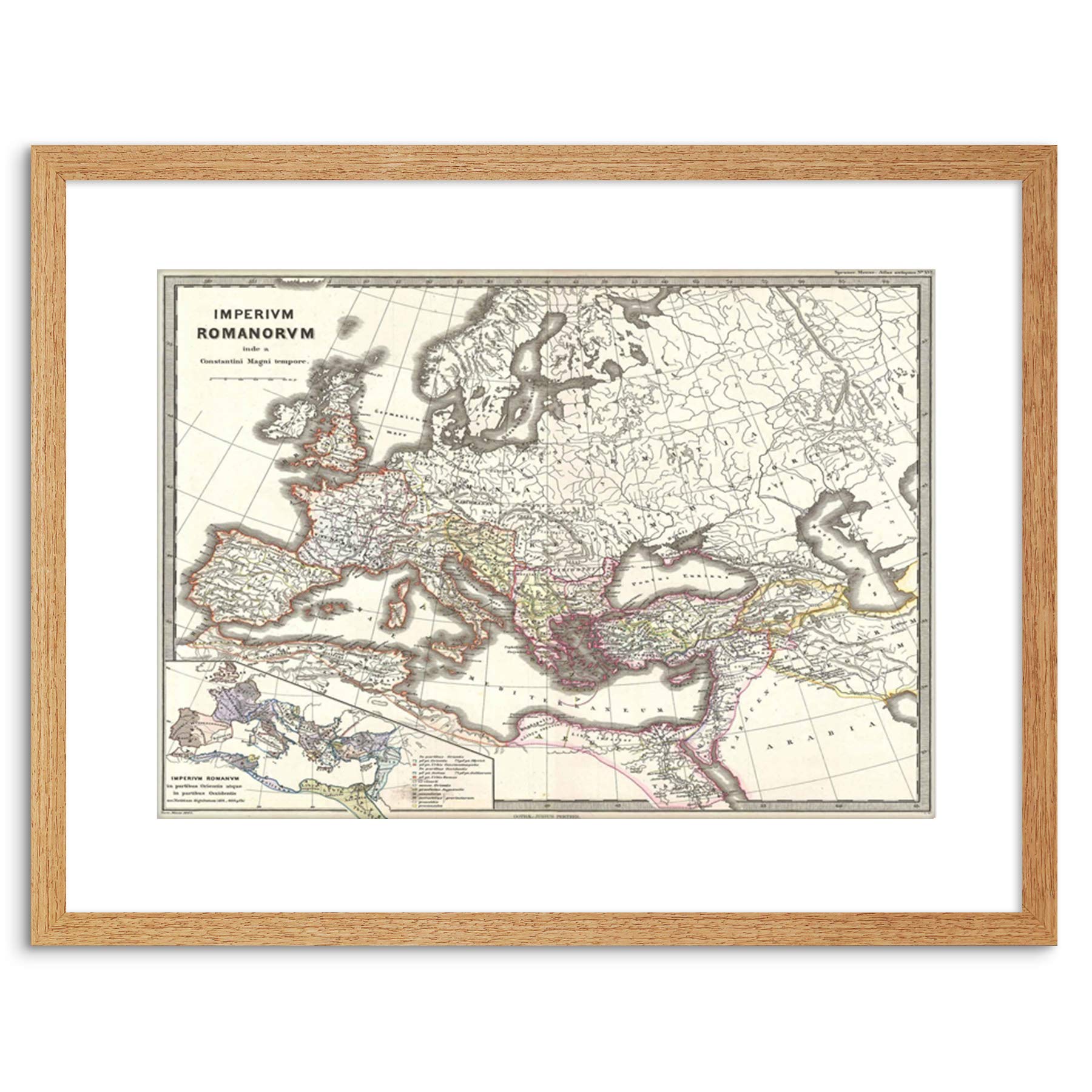 Wee Blue Coo 1865 Spruner Map Roman Empire Constantine Framed Wall Art Print