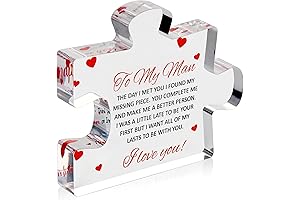 Personalized Valentines Day Gift for Boyfriend - Engraved Acrylic Block Puzzle