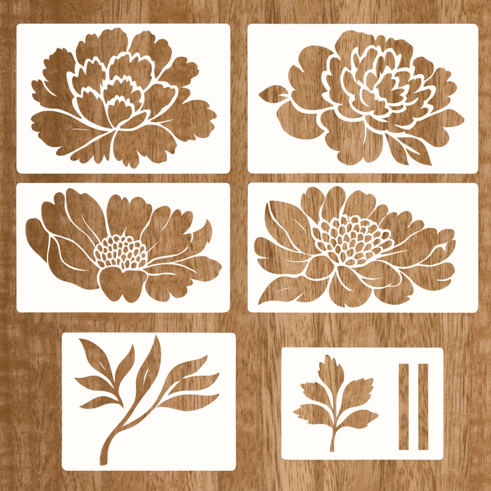 Pochoir fleur grand format pour peinture sur clôture en bois et décoration de maison