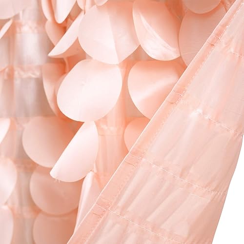 Vista 2 de Lush Decor Lush Décor, 14” x 70”, Blush Gigi Valance Textured Window Kitchen Curtain (Single), 16T004609 Blush,Marfil,Gris
