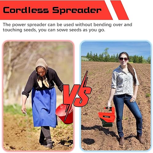 Miniatura 7 de Rozlchar Esparcidor de energía compatible con batería Milwaukee de 18 V, esparcidor de semillas para todo el año, cubre hasta 5,000 pies cuadrados.